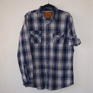 Red Camel || Men's Blue Plaid Shirt || Size L